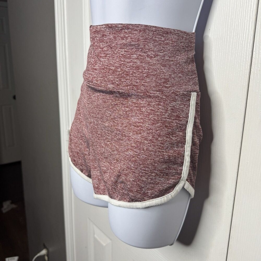 Bundle 2 Shein Size M Athletic Shorts Bundle Maroon Gray Fold Over Waist - Picture 4 of 6